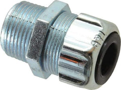 Thomas & Betts - 0.31 to 0.56" Cable Capacity, Liquidtight, Straight Strain Relief Cord Grip - 3/4 NPT Thread, 1-25/32" Long, Steel - Apex Tool & Supply