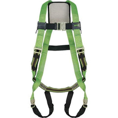 Miller - 400 Lb Capacity, Size Universal, Full Body Construction Safety Harness - Polyester Webbing, Quick Connect Leg Strap, Quick Connect Chest Strap, Green/Black - Apex Tool & Supply
