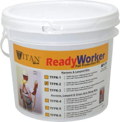 Miller - 310 Lb. Capacity, General Use Fall Protection Kit - Back D Ring, 6 Ft. Lanyard Long, Gold and Black - Apex Tool & Supply