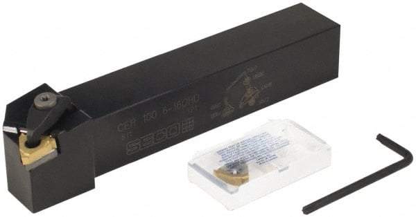 Seco - External Thread, 3/4" Shank Width Indexable Threading Toolholder - 16ER Insert Compatibility - Apex Tool & Supply