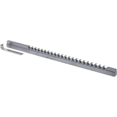 Dumont Minute Man - 1/4" Keyway Width, Style C, Keyway Broach - High Speed Steel, TiAlN Finish, 3/8" Broach Body Width, 25/64" to 2-1/2" LOC, 11" OAL - Apex Tool & Supply