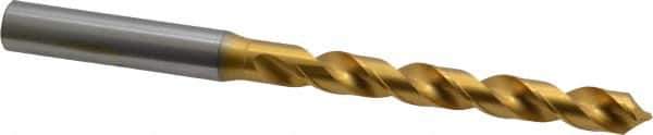 OSG - 8.24992mm 120° Vanadium High Speed Steel Jobber Drill - TiN Finish, Right Hand Cut, Spiral Flute, Straight Shank, 125mm OAL, Standard Point - Apex Tool & Supply