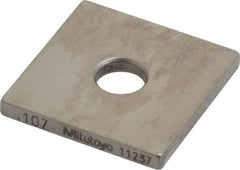 Mitutoyo - 0.107" Square Steel Gage Block - Accuracy Grade 0, Includes Certificate of Inspection - Apex Tool & Supply