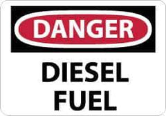 NMC - "Danger - Diesel Fuel", 7" Long x 10" Wide, Rigid Plastic Safety Sign - Rectangle, 0.05" Thick, Use for Hazardous Materials - Apex Tool & Supply