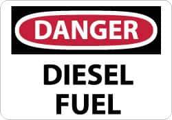 NMC - "Danger - Diesel Fuel", 10" Long x 14" Wide, Pressure-Sensitive Vinyl Safety Sign - Rectangle, 0.004" Thick, Use for Hazardous Materials - Apex Tool & Supply