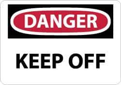 NMC - "Danger - Keep Off", 10" Long x 14" Wide, Aluminum Safety Sign - Rectangle, 0.04" Thick, Use for Hazardous Materials - Apex Tool & Supply