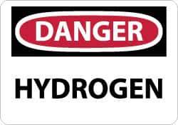 NMC - "Danger - Hydrogen", 10" Long x 14" Wide, Rigid Plastic Safety Sign - Rectangle, 0.05" Thick, Use for Hazardous Materials - Apex Tool & Supply