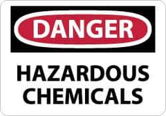 NMC - "Danger - Hazardous Chemicals", 7" Long x 10" Wide, Rigid Plastic Safety Sign - Rectangle, 0.05" Thick, Use for Hazardous Materials - Apex Tool & Supply