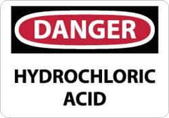 NMC - "Danger - Hydrochloric Acid", 10" Long x 14" Wide, Aluminum Safety Sign - Rectangle, 0.04" Thick, Use for Hazardous Materials - Apex Tool & Supply