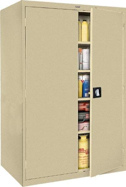 Sandusky Lee - 5 Shelf Locking Storage Cabinet - Steel, 46" Wide x 24" Deep x 72" High - Apex Tool & Supply