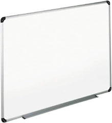 UNIVERSAL - 48" High x 72" Wide Erasable Melamine Marker Boards - Aluminum/Plastic Frame, 74.6" Deep, Includes Accessory Tray/Rail & Mounting Kit - Apex Tool & Supply