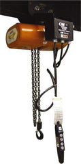 CM - 3 Ton Capacity, 11 FPM Lift Speed, 230/460 Volt, Hoist with Motorized Trolley - 2 Output hp, 20' Max Lift, 20-1/8" Min Headroom, 3 Chains - Apex Tool & Supply
