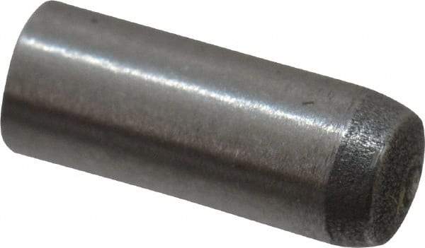 Made in USA - 3mm Diam x 8mm Pin Length 416 Stainless Steel Precision Dowel Pin - C 36-42 Hardness, 1 Beveled & 1 Rounded End - Apex Tool & Supply