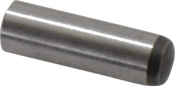 Made in USA - 6mm Diam x 20mm Pin Length 416 Stainless Steel Precision Dowel Pin - C 36-42 Hardness, 1 Beveled & 1 Rounded End - Apex Tool & Supply