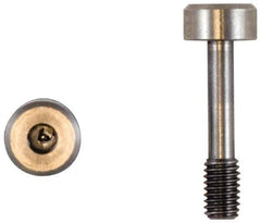 Made in USA - Slotted Drive #8-32 UNC 21/32" Length Under Head Captive Screw - 18-8 Stainless Steel, 5/16" Head Diam, 5/32" Head Height, Uncoated - Apex Tool & Supply
