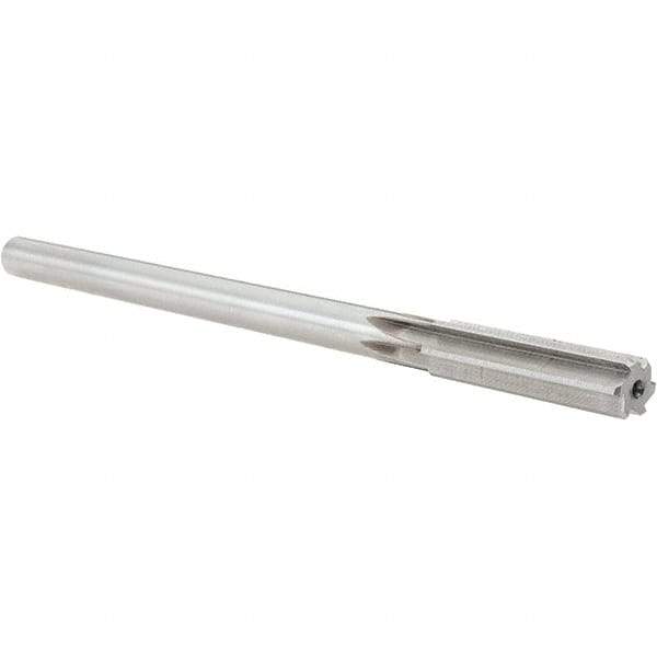 Alvord Polk - 0.4325" High Speed Steel 6 Flute Chucking Reamer - Straight Flute, 0.373" Straight Shank, 1-3/4" Flute Length, 7" OAL - Apex Tool & Supply