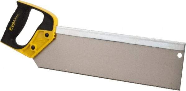 Stanley - 14" Hardened Steel Blade Back Saw - Plastic Handle, Closed Grip, 18" OAL - Apex Tool & Supply