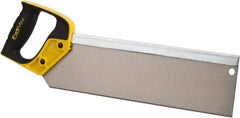Stanley - 14" Hardened Steel Blade Back Saw - Plastic Handle, Closed Grip, 18" OAL - Apex Tool & Supply