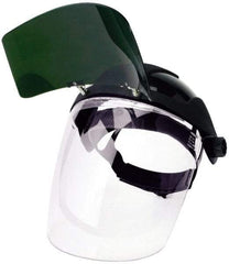 Sellstrom - Nylon Black Ratchet Adjustment, Welding Face Shield & Headgear Set - 12-1/8" Wide x 9" High x 0.06" Thick, Anti-Fog, Clear Window - Apex Tool & Supply