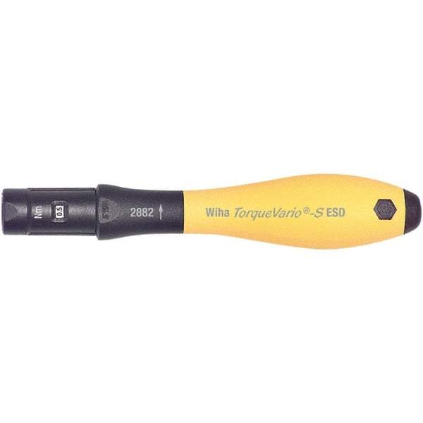 Wiha - 1 Piece, 15 to 80 In/oz, Adjustable Torque Limiting Screwdriver - 1/4" Drive - Apex Tool & Supply