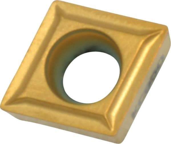 Kennametal - CCMT32.51 LF Grade KC850 Carbide Turning Insert - TiC/TiCN/TiN Finish, 80° Diamond, 3/8" Inscr Circle, 5/32" Thick, 1/64" Corner Radius - Apex Tool & Supply