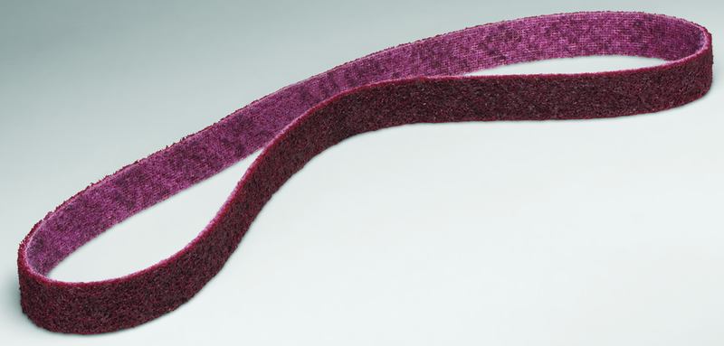 2-3/4 x 15-1/2" - Medium - Maroon Surface Scotch-Brite Conditioning Belt - Apex Tool & Supply