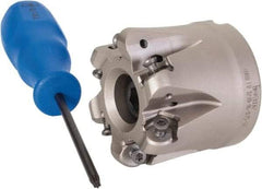 Iscar - 2" Cut Diam, 0.34" Max Depth, 3/4" Arbor Hole, 6 Inserts, H400 RNHU 1205 Insert Style, Indexable Copy Face Mill - H400 FR-12 Cutter Style, 1.77" High, Through Coolant, Series Helido - Apex Tool & Supply