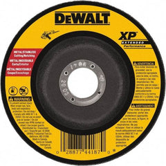 DeWALT - 24 Grit, 5" Wheel Diam, 1/8" Wheel Thickness, Type 27 Depressed Center Wheel - Zirconia Alumina, Resinoid Bond, 12,200 Max RPM, Compatible with Angle Grinder - Apex Tool & Supply