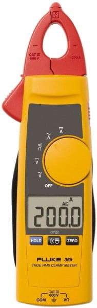 Fluke - 365, CAT III, Digital True RMS Clamp Meter with 0.7087" Detachable Jaws - 600 VAC/VDC, 200 AC/DC Amps, Measures Voltage, Current, Resistance - Apex Tool & Supply