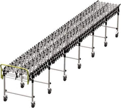 Value Collection - 18 Inches Wide x 7 Ft. to 22 Ft. Extended Length Flexible Conveyor - 31-1/2 to 39.4" High, 7 Leg Sets per Unit, 7 Wheels per Axle - Apex Tool & Supply