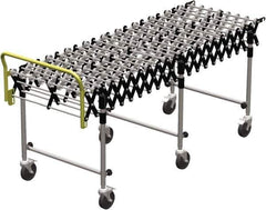 Value Collection - 18 Inches Wide x 2.7 Ft. to 8 Ft. Extended Length Flexible Conveyor - 31-1/2 to 39.4" High, 3 Leg Sets per Unit, 7 Wheels per Axle - Apex Tool & Supply