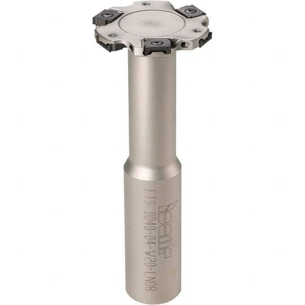 Iscar - Shank Connection, 1/8" Cutting Width, 5/8" Depth of Cut, 2" Cutter Diam, 8 Tooth Indexable Slotting Cutter - 3/4" Shank Diam, ETS-LN08 Toolholder, LNET Insert, Right Hand Cutting Direction - Apex Tool & Supply
