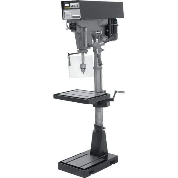 Jet - 15" Swing, Variable Speed Pulley Drill Press - Variable Speed, 1 hp, Single Phase - Apex Tool & Supply