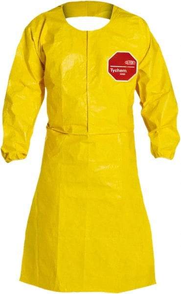 Dupont - 10 mil Thick Disposable & Chemical Resistant Apron - 28X44" YLW XL 25/CS TYCHEM 2000 SLEEVED APRON - Apex Tool & Supply