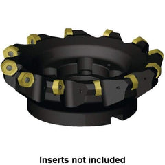 Kennametal - 80mm Cut Diam, 27mm Arbor Hole, 4.5mm Max Depth of Cut, 45° Indexable Chamfer & Angle Face Mill - 5 Inserts, HNGJ 0905.. Insert, Right Hand Cut, 5 Flutes, Through Coolant, Series KSHR - Apex Tool & Supply