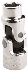 Proto - 1/4" Drive, Standard Hand Socket - 6 Points, 1-31/64" OAL, Alloy Steel, Chrome Finish - Apex Tool & Supply