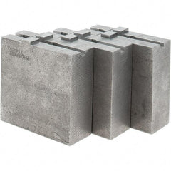 Abbott Workholding Products - 8" & Up Chuck Capacity, Tongue & Groove Attachment, Square Soft Lathe Chuck Jaw - 3 Jaws, Steel, 1-3/4" Btw Mount Hole Ctrs, 4" Long x 1-1/2" Wide x 4" High, 5/16" Groove, 3/8" Fastener - Apex Tool & Supply