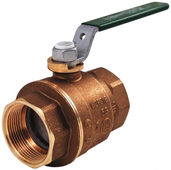 Legend Valve - 1" Pipe, Full Port, Brass Full Port Ball Valve - Bi-Directional, FNPT x FNPT Ends, Quarter Turn Handle, 600 WOG, 150 WSP - Apex Tool & Supply