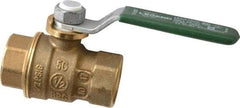 Legend Valve - 1/2" Pipe, Full Port, Brass Full Port Ball Valve - Bi-Directional, FNPT x FNPT Ends, Quarter Turn Handle, 600 WOG, 150 WSP - Apex Tool & Supply