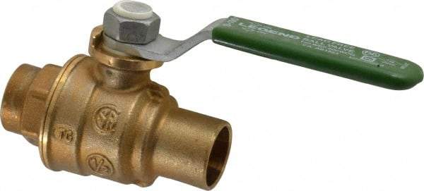 Legend Valve - 1/2" Pipe, Full Port, Brass Full Port Ball Valve - Bi-Directional, Sweat Ends, Quarter Turn Handle, 600 WOG, 150 WSP - Apex Tool & Supply