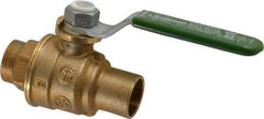 Legend Valve - 1/2" Pipe, Full Port, Brass Full Port Ball Valve - Bi-Directional, Sweat Ends, Quarter Turn Handle, 600 WOG, 150 WSP - Apex Tool & Supply