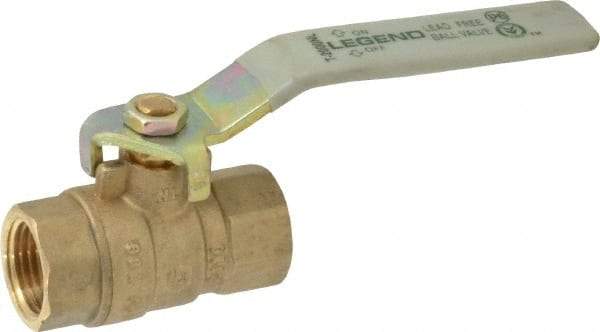 Legend Valve - 1/2" Pipe, Full Port, Brass Full Port Ball Valve - Bi-Directional, FNPT x FNPT Ends, Quarter Turn Handle, 600 WOG, 150 WSP - Apex Tool & Supply