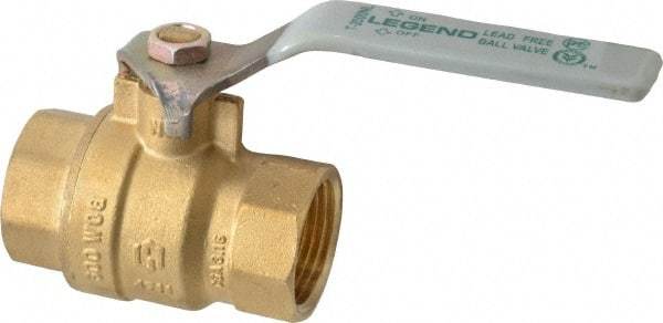 Legend Valve - 1" Pipe, Full Port, Brass Full Port Ball Valve - Bi-Directional, FNPT x FNPT Ends, Quarter Turn Handle, 600 WOG, 150 WSP - Apex Tool & Supply