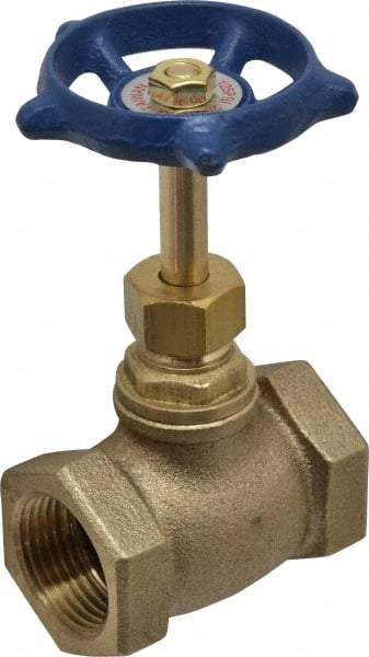 Legend Valve - 3/4" Pipe, FNPT Ends, Brass Rising Stem Globe Valve - Bronze Disc, Bolted Bonnet, 200 psi WOG, 125 psi WSP, Class 125 - Apex Tool & Supply