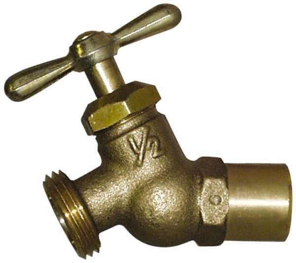 Legend Valve - 3/4" Pipe, 125 psi WOG Rating, Brass Hose Bibb, Stop Valve - T Handle, MGHT End Connections, Use with Potable Water Applications - Apex Tool & Supply