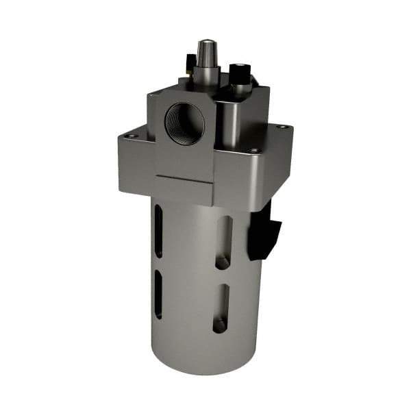 PRO-SOURCE - 1/2" NPT, 145 Max psi Standard Modular Lubricator - Polycarbonate Bowl with Metal Guard, with Sight Glass, Cast Aluminum Body, 200 CFM, 140°F Max Temp, 2-3/4" Wide x 7.48" High - Apex Tool & Supply