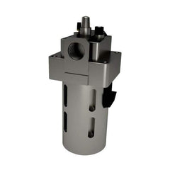 PRO-SOURCE - 1/2" NPT, 145 Max psi Standard Modular Lubricator - Polycarbonate Bowl with Metal Guard, with Sight Glass, Cast Aluminum Body, 200 CFM, 140°F Max Temp, 2-3/4" Wide x 7.48" High - Apex Tool & Supply