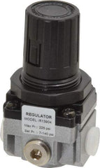 PRO-SOURCE - 1/8 NPT Port, 17 CFM, Aluminum Miniature Regulator - 7 to 145 psi Range, 220 Max psi Supply Pressure, 1/8" Gauge Port Thread, 1.56" Wide x 3.19" High - Apex Tool & Supply