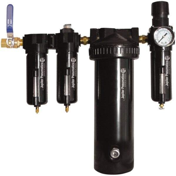 PRO-SOURCE - 25 CFM at 100 psi Inlet, 5 Stage Heavy-Duty Desiccant Dryer - 1/2" NPT Inlet/Outlet x 15" Long x 5-1/2" Wide x 16" High - Apex Tool & Supply
