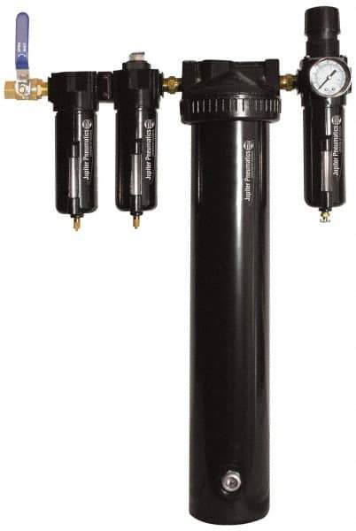PRO-SOURCE - 30 CFM at 100 psi Inlet, 5 Stage Heavy-Duty Desiccant Dryer - 1/2" NPT Inlet/Outlet x 15" Long x 5-1/2" Wide x 26-1/2" High - Apex Tool & Supply